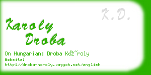 karoly droba business card